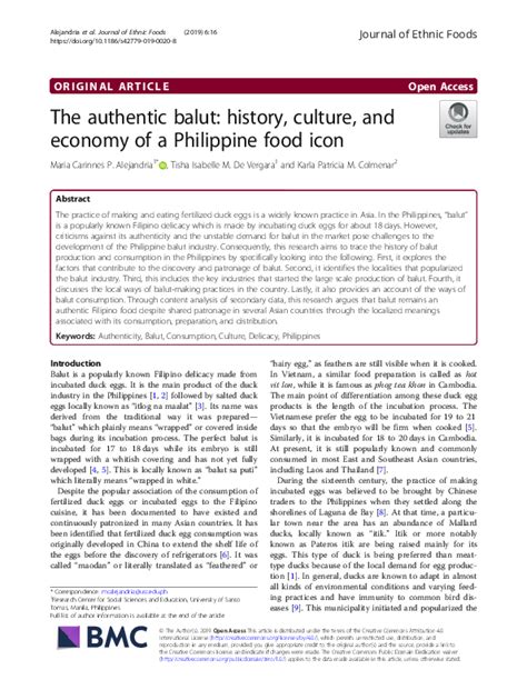 (PDF) The authentic balut: history, culture, and .
